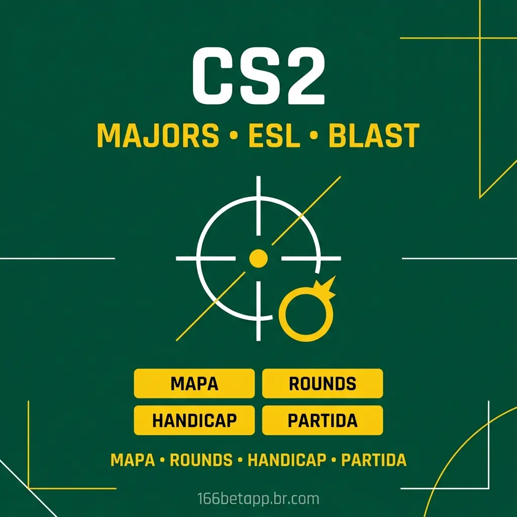 CS2 no 166bet Brasil - mercados de handicap de rounds e total de rounds para ESL Pro League.