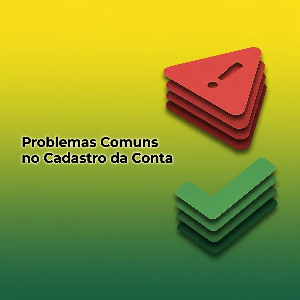 Ilustração dos problemas comuns no cadastro de conta e suas soluções rápidas para usuários