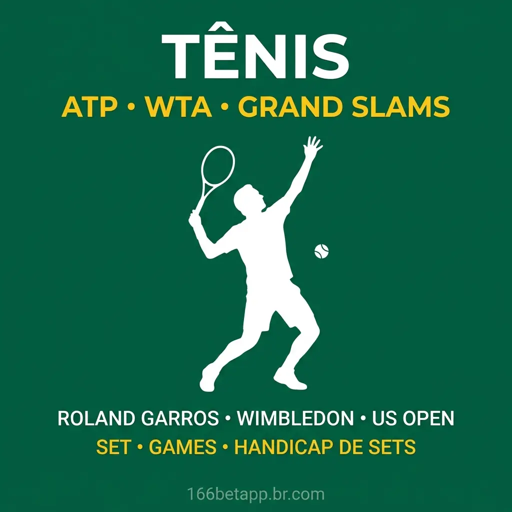Tênis no app 166bet - cobertura completa de ATP, WTA, Roland Garros, Wimbledon e US Open.