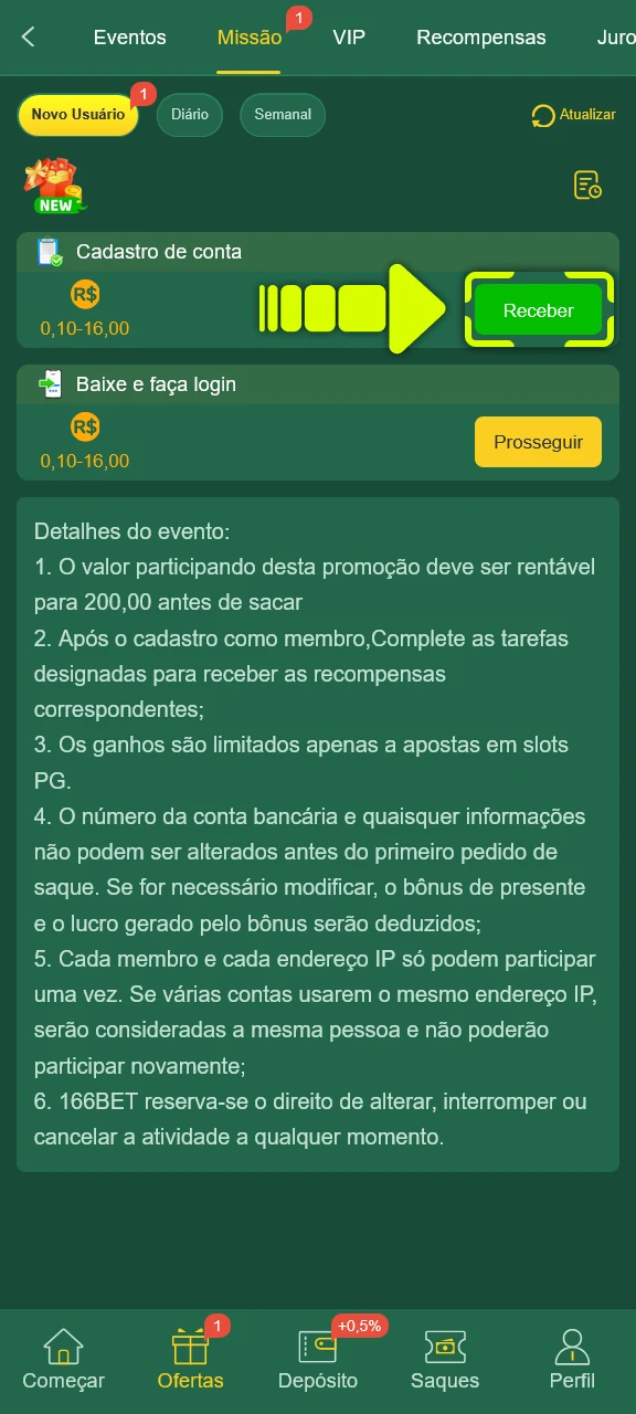 Ative seu bônus para jogar no cassino online 166bet.