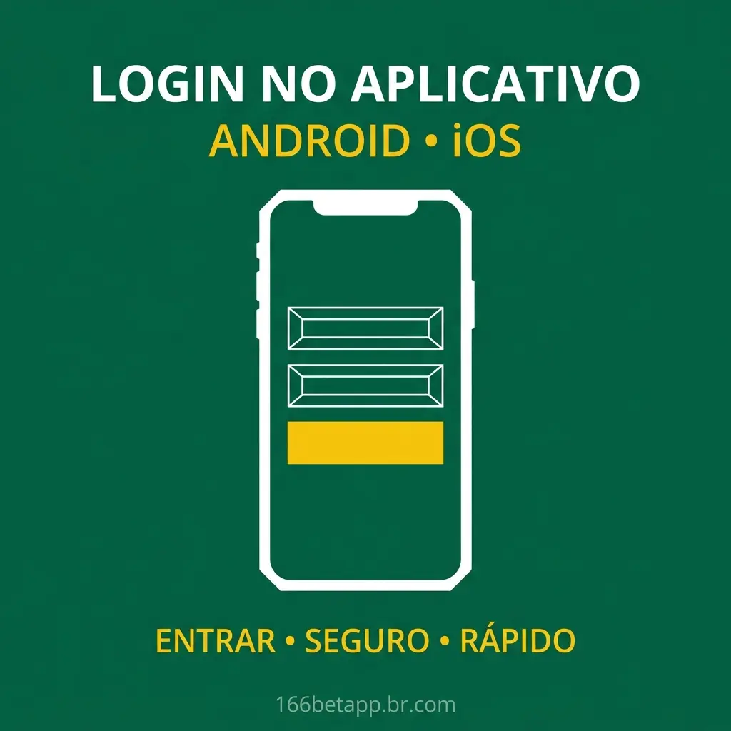 Tela de login do aplicativo 166bet em smartphones Android e iOS com interface adaptada para mobile.