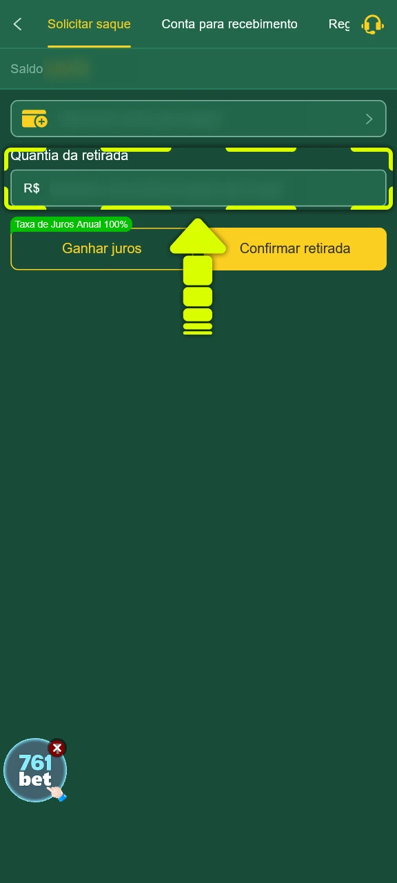 Insira as informações e o valor usando os métodos de saque 166bet.