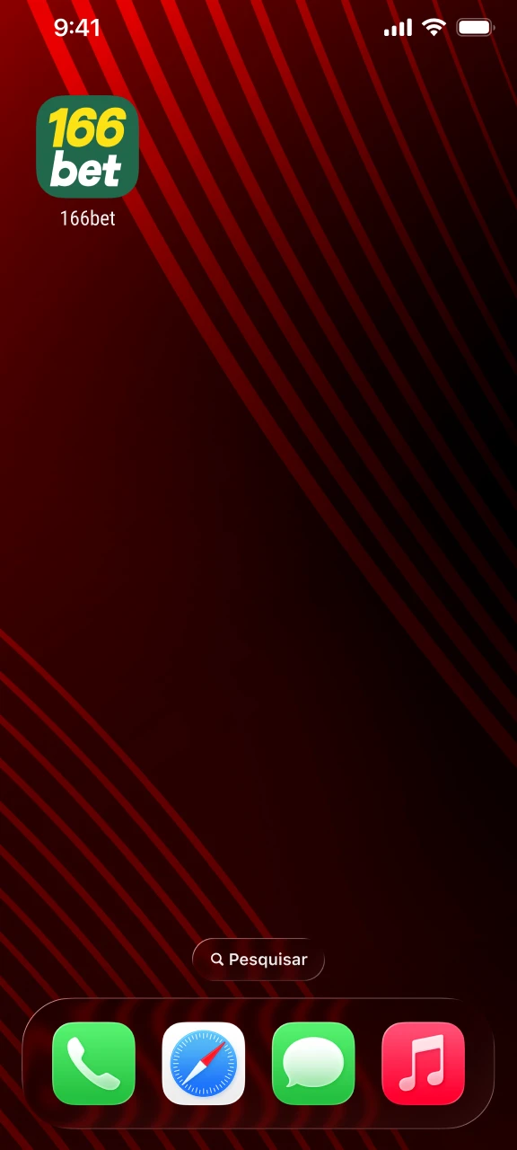 Abra o aplicativo 166bet no iOS e crie sua conta agora.